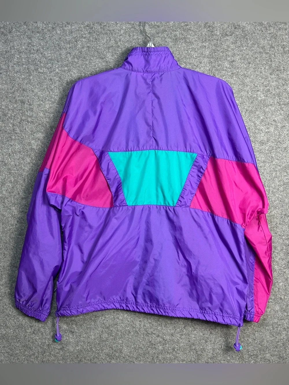 Nike LG Purple Teal Colorblock VTG Nylon Track Jacket Blokecore Retro 80/90’s